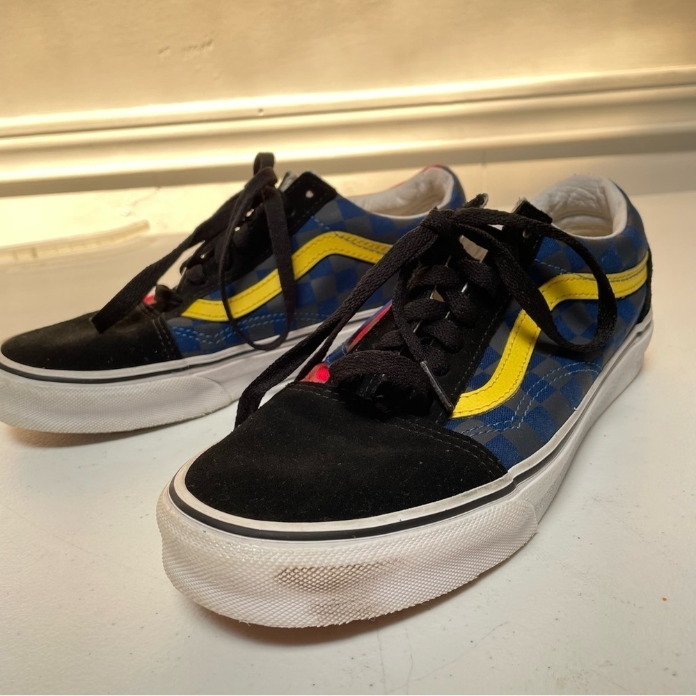 Vans Old Skool Multicolor Checkered Sneakers Sz 6 - Picture 3 of 9
